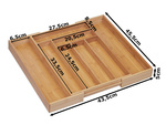 Drawer insert kitchen cutlery organiser bamboo 8 compartments xl