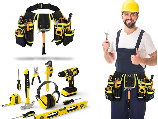 Multifunktions-werkzeuggürtel 22 taschen hammerhalter
