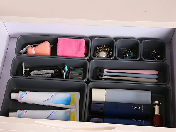Organiseur 8pc trinket trays plastic drawer boxes