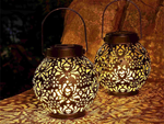 DECORATIVE SOLAR LANTERN LED SOLAR LANTERN GOLD COPPER HANGING