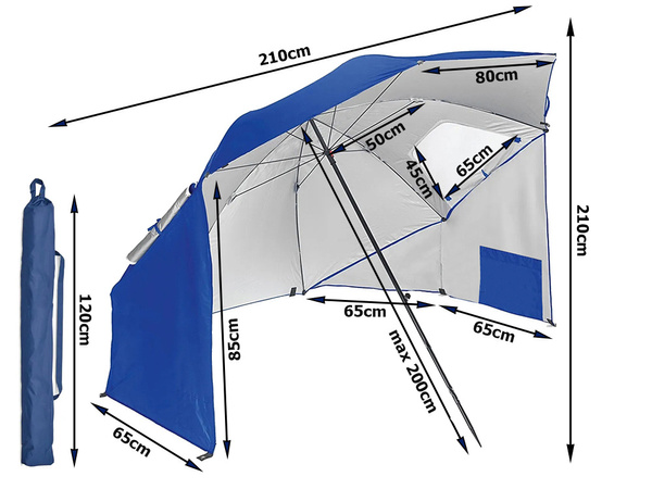Sombrilla de playa pantalla plegable carpa de jardín 2en1 xxl grande con filtro uv
