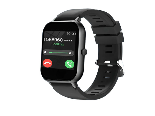 Smartwatch sieviešu vīriešu gumijas siksna sporta bluetooth sarunas melna