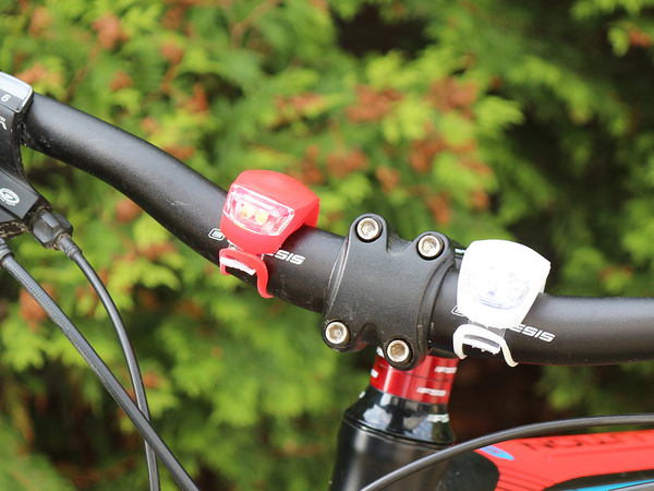 Oświetlenie rowerowe led przód tył 2szt silikon