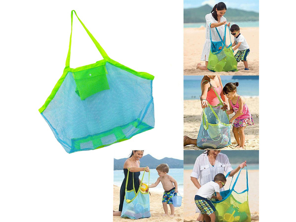 Bolsa de playa compras playa juguetes ligero xxl bolsa bolsa de malla grande