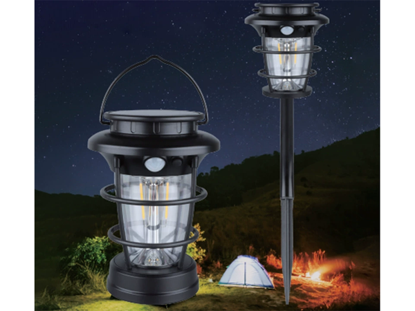 Solar camping laterne led gartenlaterne usb dämmerung bewegungssensor