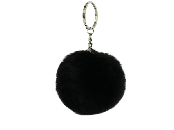 Key ring pendant bag pompon fur tinsel for handbags