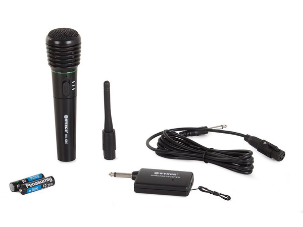 Karaoke bezvadu mikrofons + stacija + kabelis!