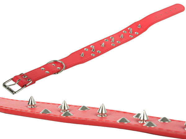 Guler de câine cu crampoane piele ecologică reglabil xl