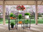 Flower pot high standing wooden flower bed 3 tier bookcase