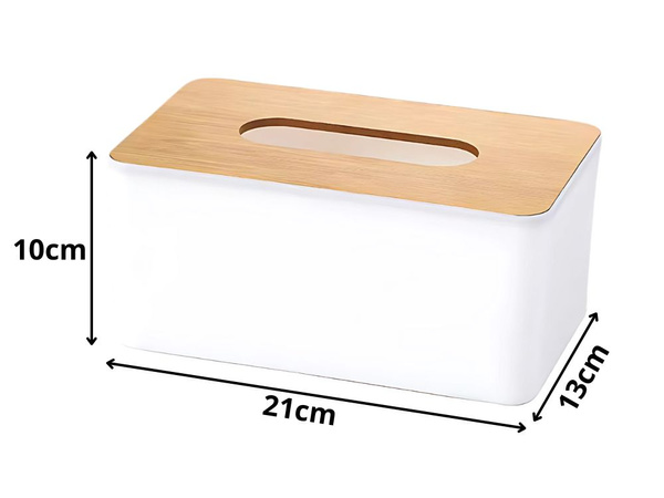 Caja para pañuelos de papel, organizador, pañoleta de bambú