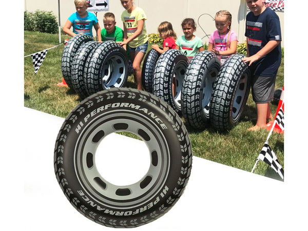 Grosses aufblasbares rad (70 cm) für ein erwachsenes kind zum schwimmen im poolwasser