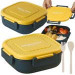 Lunchbox śniadaniówka pojemnik na śniadanie obiad z przegródkami sztućce