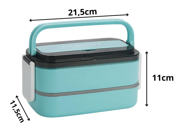Cutie de mic dejun cu separatoare stivuire container xxl tacâmuri lunchbox 1400ml