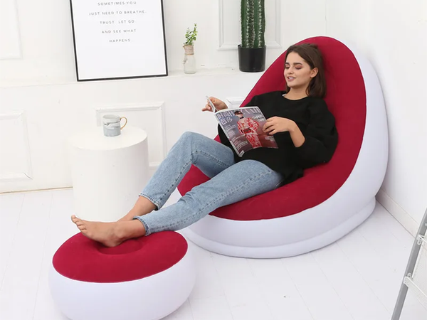 Zahradní křeslo lounger nafukovací pláž pouf podnožka pohodlné