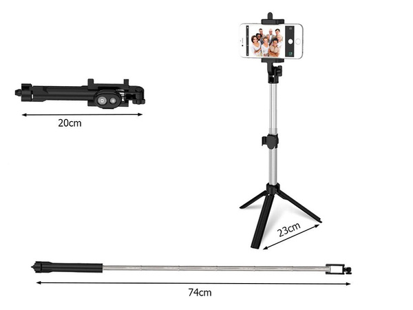Selfie imetnik stich stativ pole daljinski upravljalnik