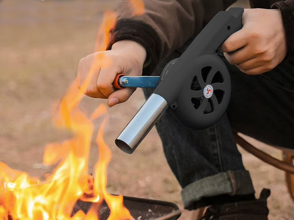 SOPLADOR DE MANO PARA ENCENDER BARBACOAS FOGATAS COCINAS BBQ MANGO ROBUSTO