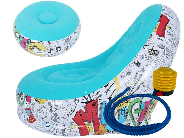 Grădină fotoliu lounger gonflabil plajă pouf footrest confortabil