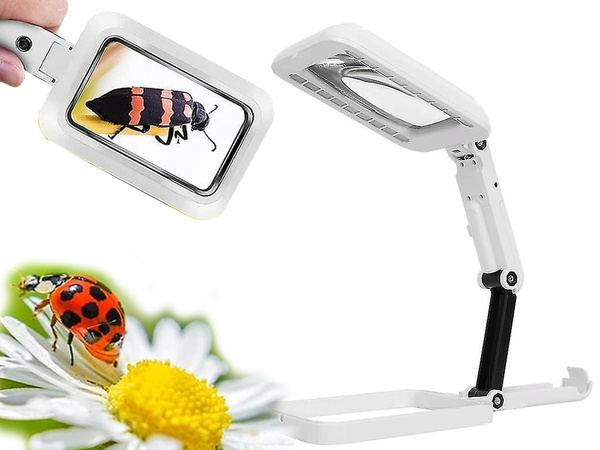 Loupe de bureau pour bijoutier grande 3x 18 led pliable