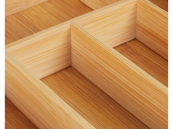 Sertar inserție bucătărie tacâmuri organizator bambus 8 compartimente xl