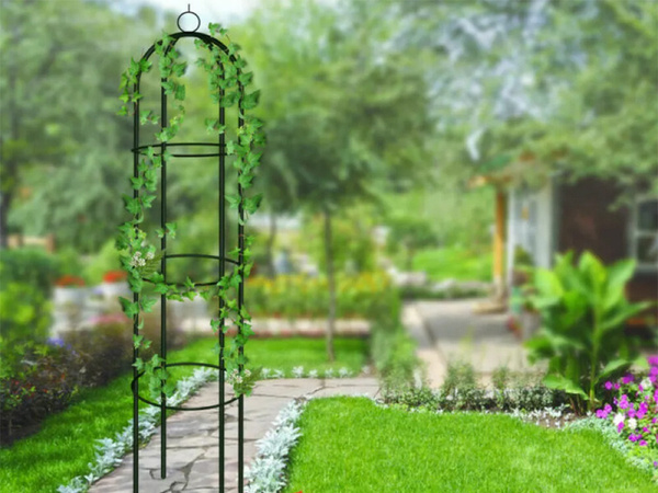 Vrtna pergola cvetlični podporni stolpec za plezalne rastline lok zvon za vrtnice 190
