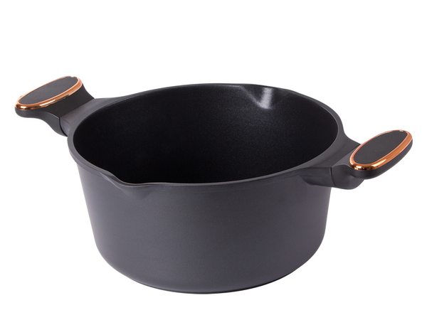 Deep pot with lid induction gas non stick coating 5l