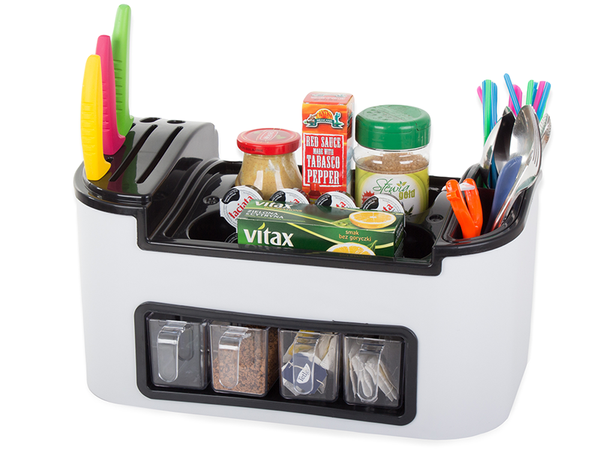 Organizador de cocina para cubiertos especias utensilios portautensilios