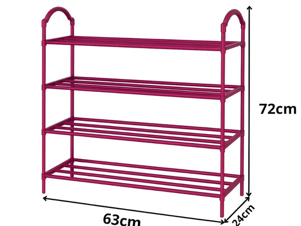 Shoe shelf shoe organiser stackable cabinet pink 4-level shelf unit large