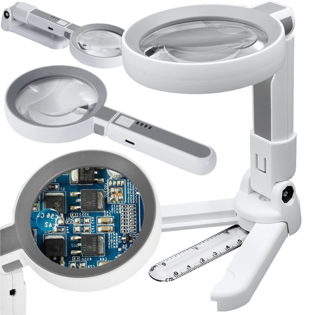 Lupa cosmetica lampara de lectura iluminacion 20 led