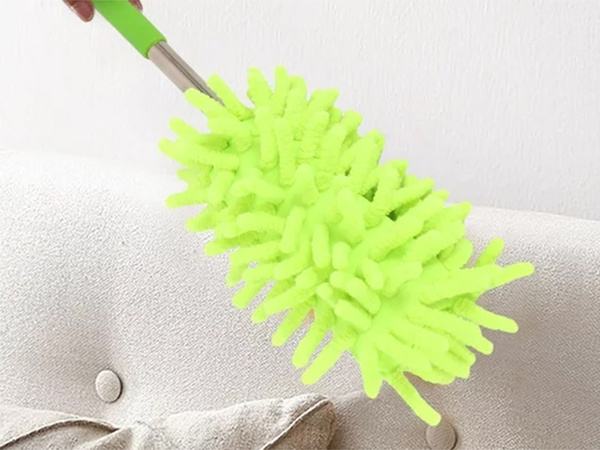 Dirt broom brush telescopic long folding microfibre