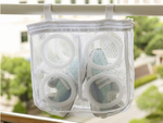 Mesh pouch for washing children's shoes with zipper capacious