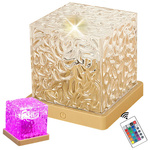 Luz de cristal rgb con mando a distancia usb cubo decorativo atmosférico de mesilla de noche