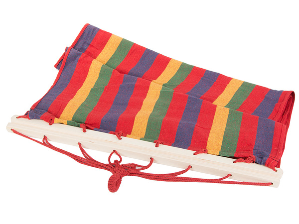 Garden hammock reinforced striped coloured wood rocker swing 200 x 80