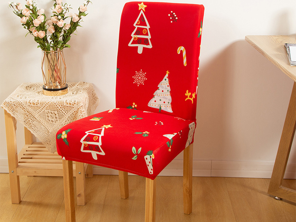 Funda navideña para silla decorativa universal Papá Noel con goma elástica