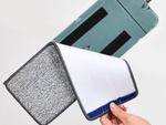 Flat mop with foldable microfibre bucket floor scrubber 2 attachments