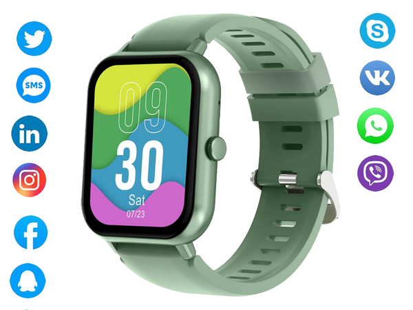 Smartwatch Damenuhr Herrenuhr Gummiarmband Sport Bluetooth Telefonieren Grün