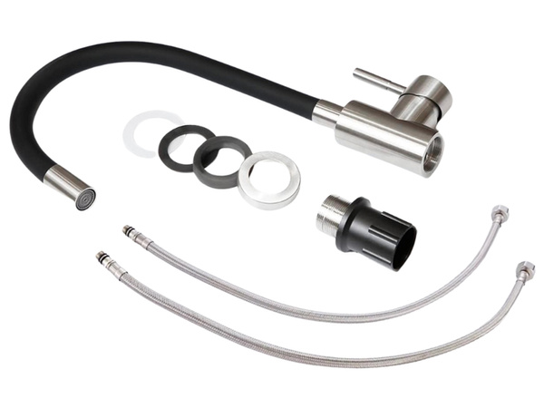 Flexible kitchen mixer tap with swivel spout 360 flexible