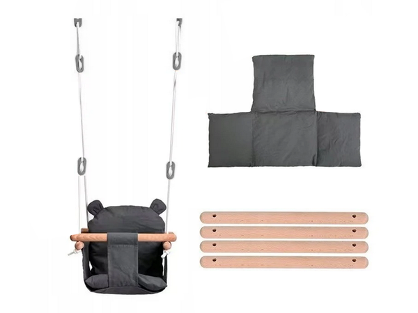 Baby swing wooden bucket swing soft material rocker