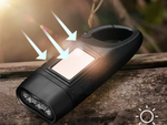 DYNAMO SOLAR TORCH 3 LED KINETIC HAND CRANK CLIP