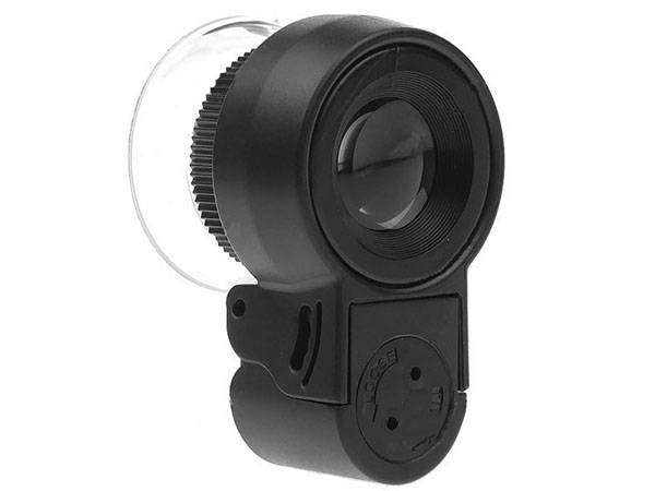 Juvelyrinė lupa 2 led uv 45x glass