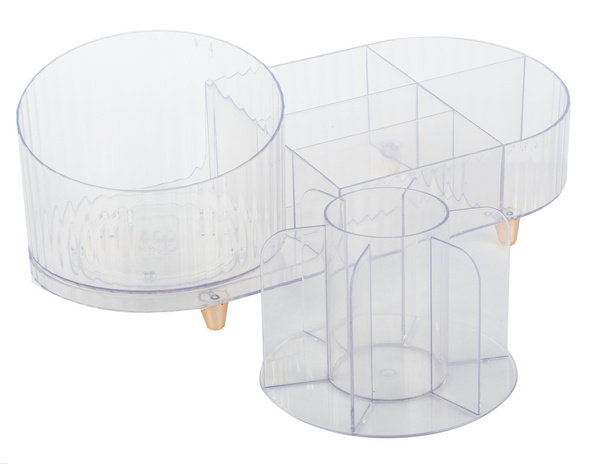 Cofre organizador de cosméticos portacepillos de joyería portacepillos giratorio