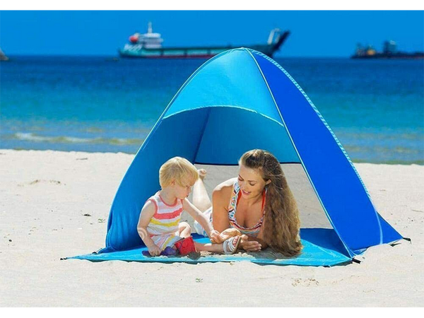 Strandzelt selbst falten uv schutz familientasche set