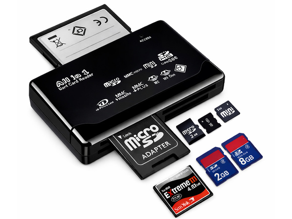 LECTEUR DE CARTES MÉMOIRE POUR APPAREIL PHOTO USB MULTI CF SD MICRO SD XD MS MMC