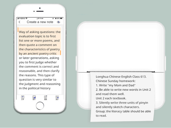 Mini végzetlen hordozható hőnyomtató fotókhoz és jegyzetekhez