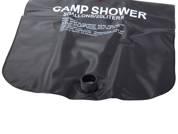Solar heated camping shower 20l