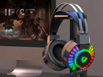 Gaming headphones 7.1 rgb wired in-ear led with microphone