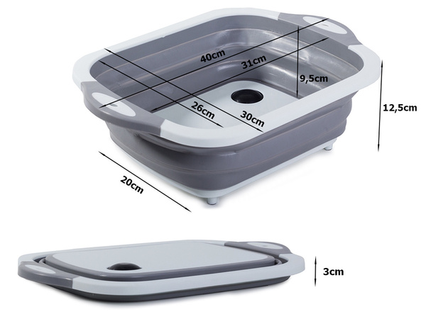 Cuvette pliante en silicone avec égouttoir évier