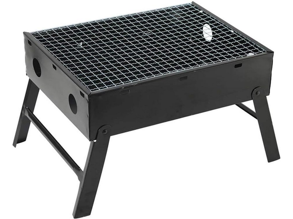 Cestovní gril přenosný skládací kufr na dřevěné uhlí kempování bbq