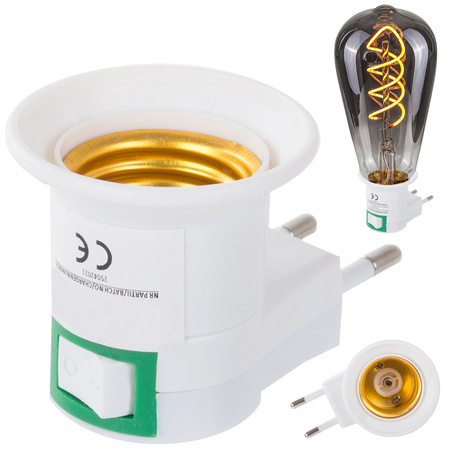 Adaptera spuldzes adaptera slēdzis 230v e27