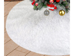 Tapis de sapin de noël blanc en fourrure 90 cm rond