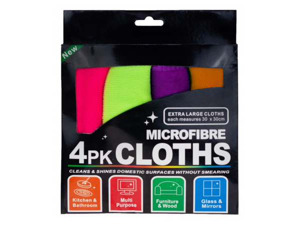 Chiffons en microfibres chiffons de nettoyage en microfibres verre set de 4 pièces